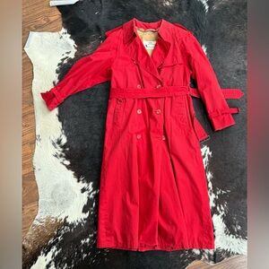 Vintage Aquascutum of London Red Trench Coat with removable lining